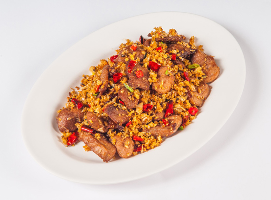STIR FRIED DUCK WITH CHILLI AND SALT