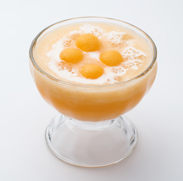 Cantaloup and sago in coconut milk